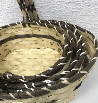 +Набор корзин из 5 бело-корич (С -093)