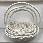 +Набор корзин пл.  из 3 105, 106 белая овал и круг