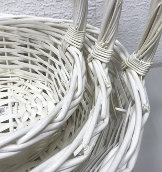 +Набор корзин пл.  из 3 105, 106 белая овал и круг