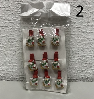 Набор снеговиков на клипе (полирезин)  9шт