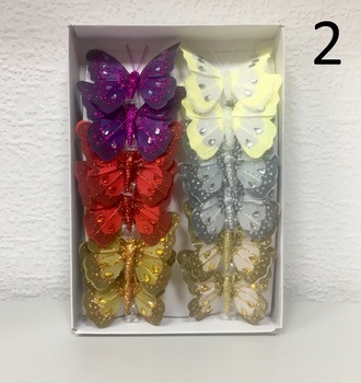 8см Бабочка на прищепке (12 шт)