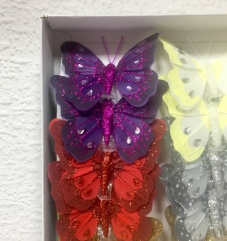 8см Бабочка на прищепке (12 шт)