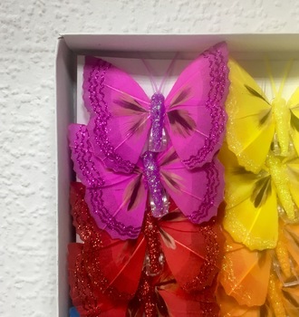 8см Бабочка на прищепке (12 шт)