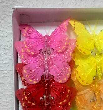 8см Бабочка на прищепке (12 шт)