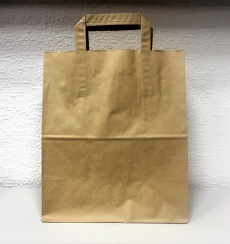 О Пакет бум. "Крафт" 24+14х28 б/л с ручками