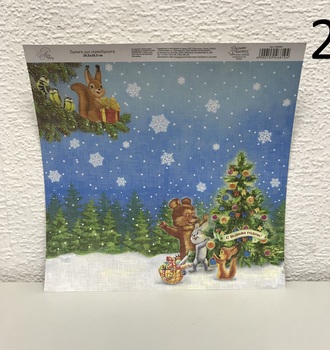 СЛ Бумага для скрапбукинга НГ история 160гр/м2