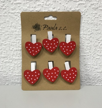 Прищепка 6 шт. Сердца