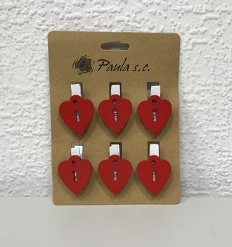 Прищепка 6 шт. Сердца