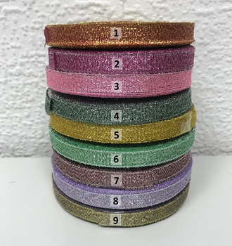 + Лента парча 0,9 см цветн