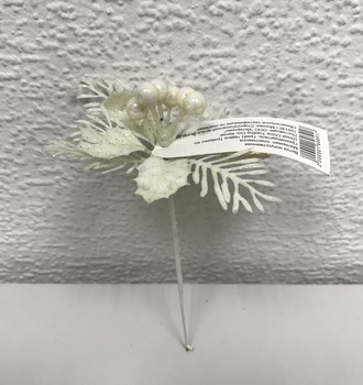 Вставка Листья/Бусины глиттерная