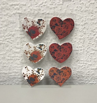 СЛ Наклейки дерево "Розы на сердце" 6шт