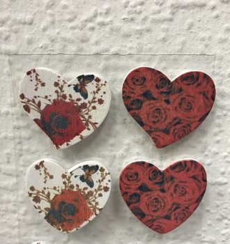 СЛ Наклейки дерево "Розы на сердце" 6шт