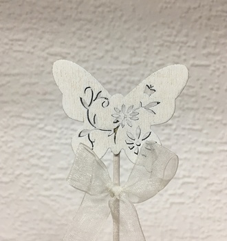 П Втавка Бабочка резная белая