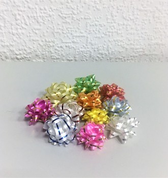 Бант-звездочка золотая полоса №1 2,5см (100шт)