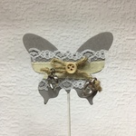 П Втавка Бабочка с бантиком серая