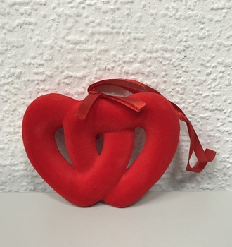 СЛ Сердце на подвеске 10см Двойное бархат