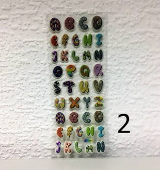 СЛ Наклейки цифры/буквы/смайлы МИКС