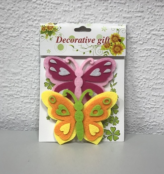 Наклейки Войлок Цветы, Бабочки (2 шт)