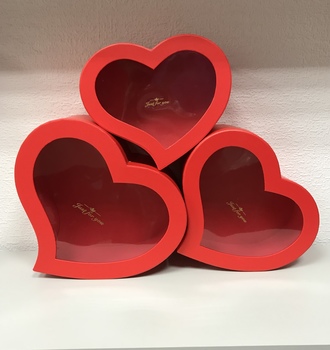 + Набор из 3-х сердец с прозрачной кр